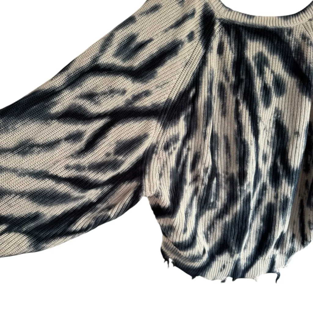 young‎ fabulous broke tie dye cropped distressed oversized cotton sweater Medium - Image 2