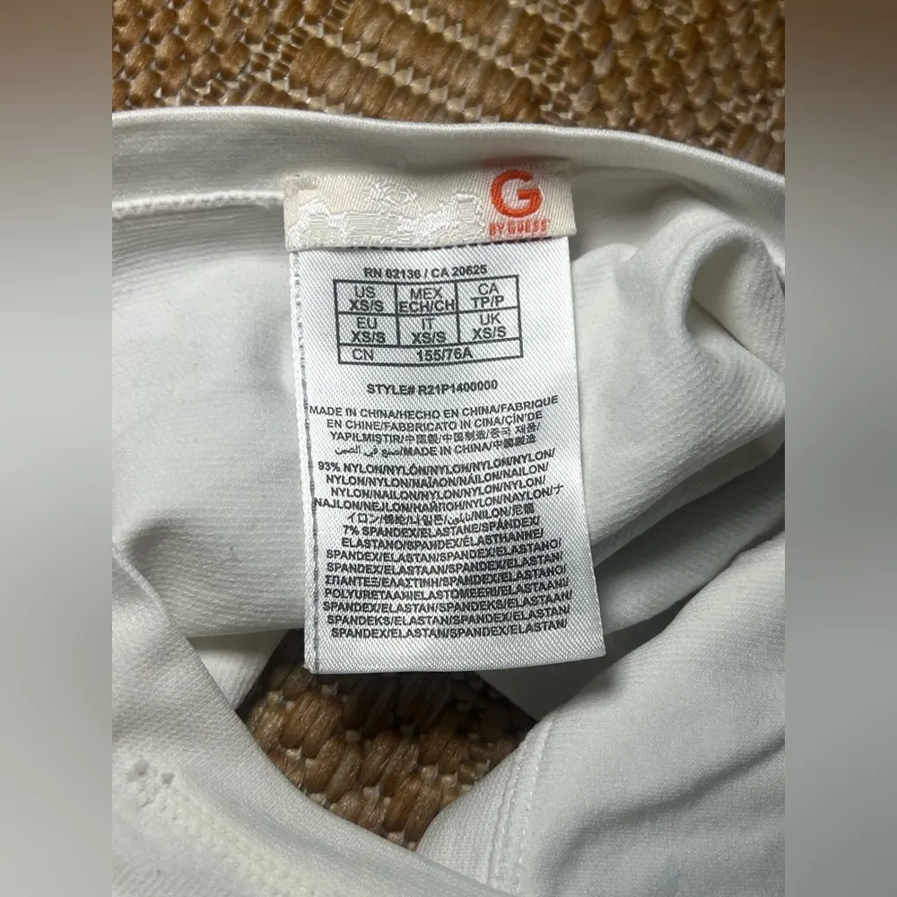 Guess Women's White Bandeau Bra/Top, Removable Padding, Size XS/S - Image 6