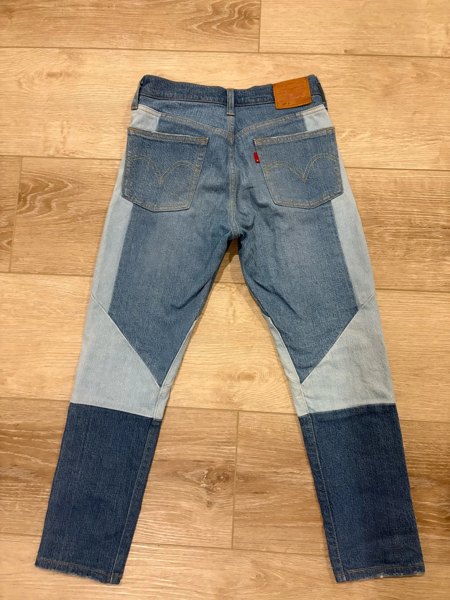 Levi’s multi tone patchwork 501 jeans - Image 2
