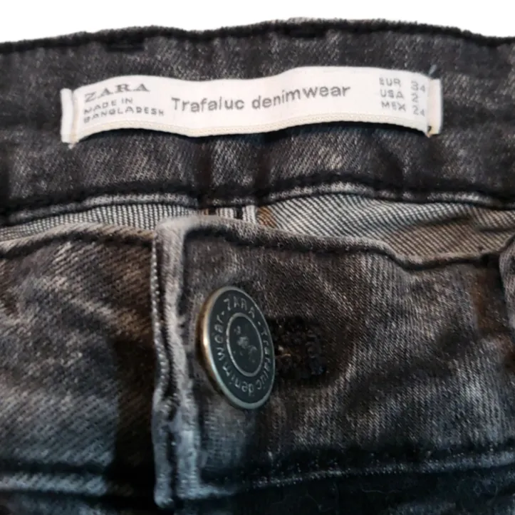 Zara Jeans Size 2 Trafaluc Denim Wear Skinny Distressed Destroyed Stonewashed Stretch - Image 6
