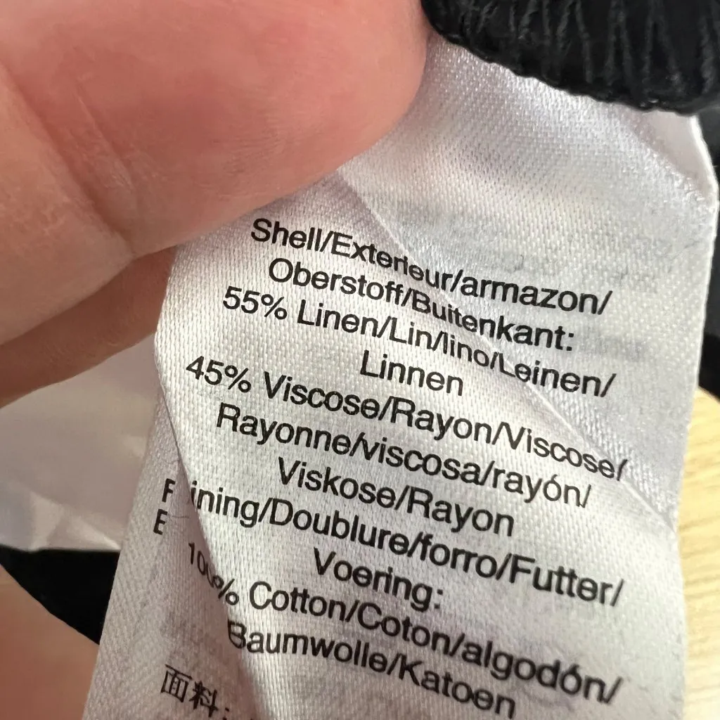 DKNY Linen‎ Blend Pleated Ankle Pant Womens 6 Black Lightweight Breathable NEW - Image 7