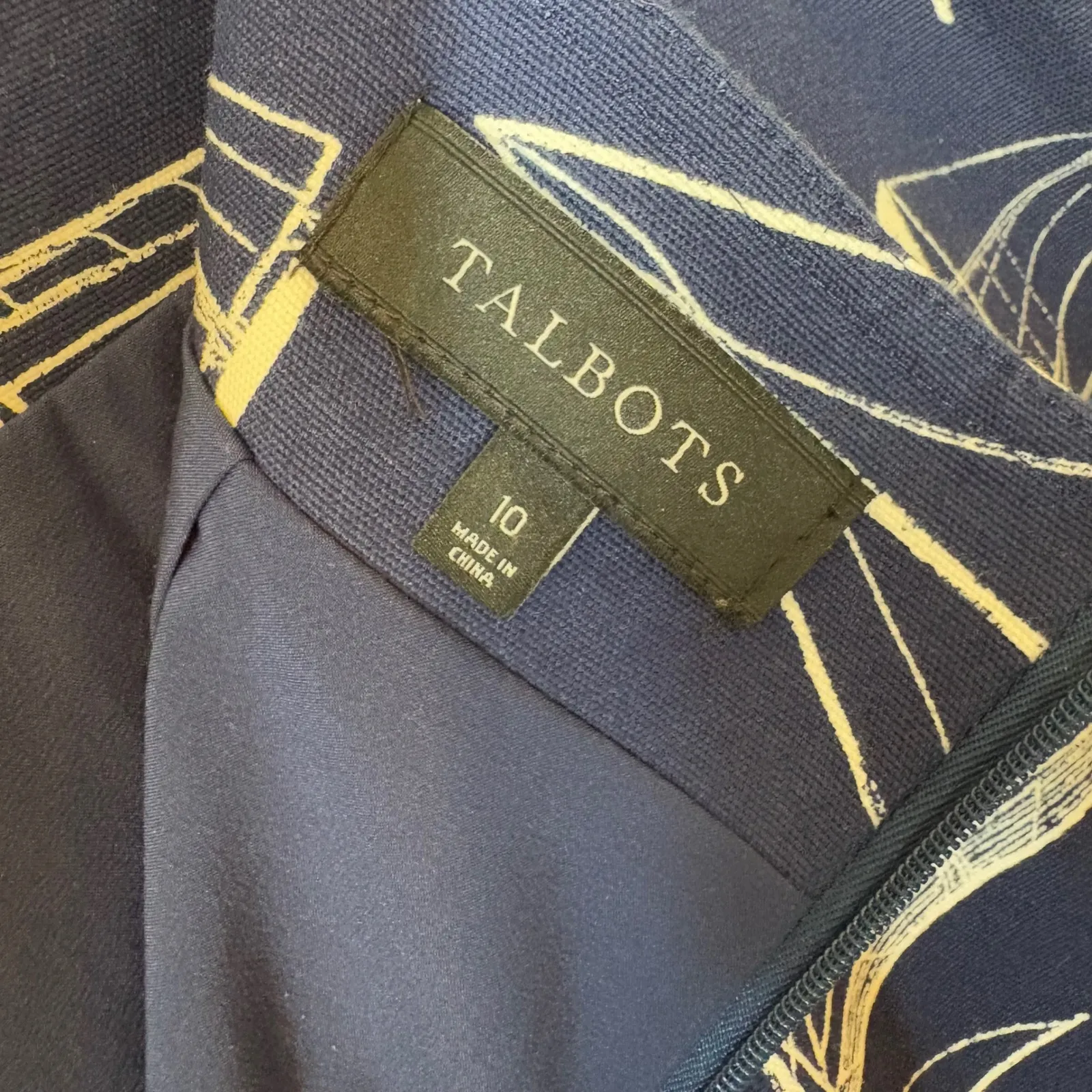 Talbots Women's Nautical Sailboat‎ Print Navy Blue Mini Skirt Size 10 - Image 6