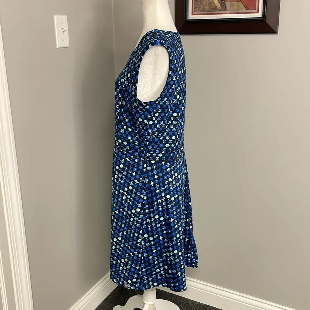 Title Nine Womens Athletic Dress Sleeveless Knee Length blue geometric Large - Image 4