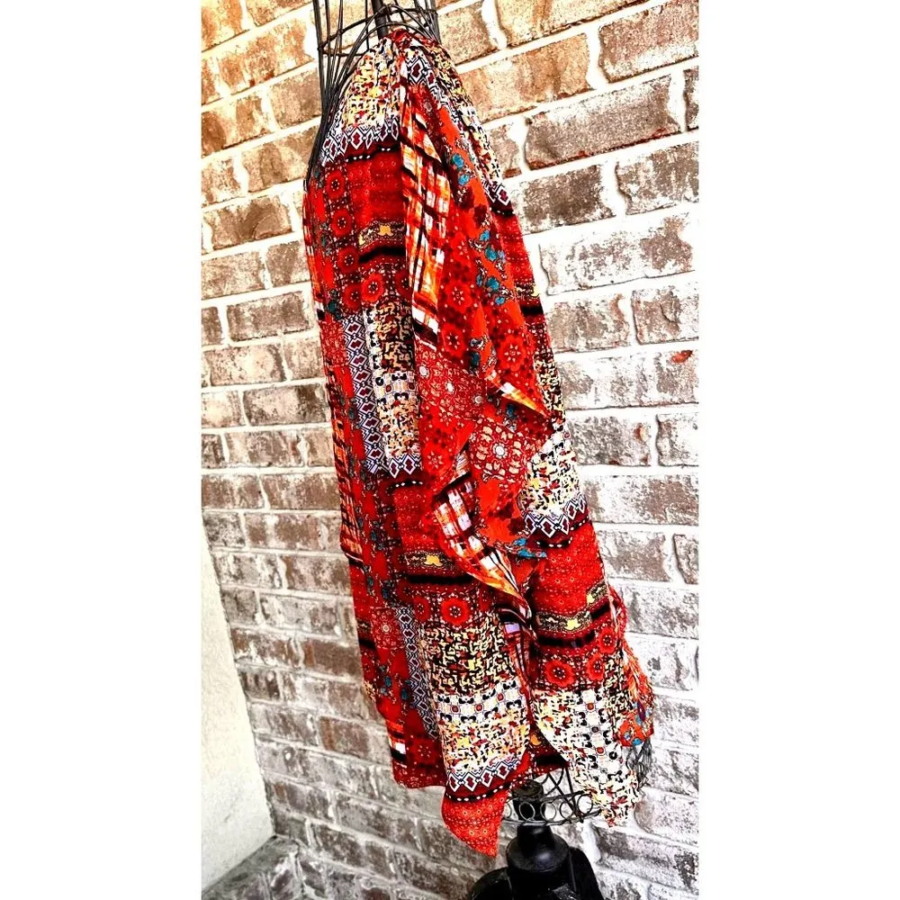 Ava & Grace Woman Asymmetrical Overlay Top 3X Floral Abstract Dolman Sl… - Image 6