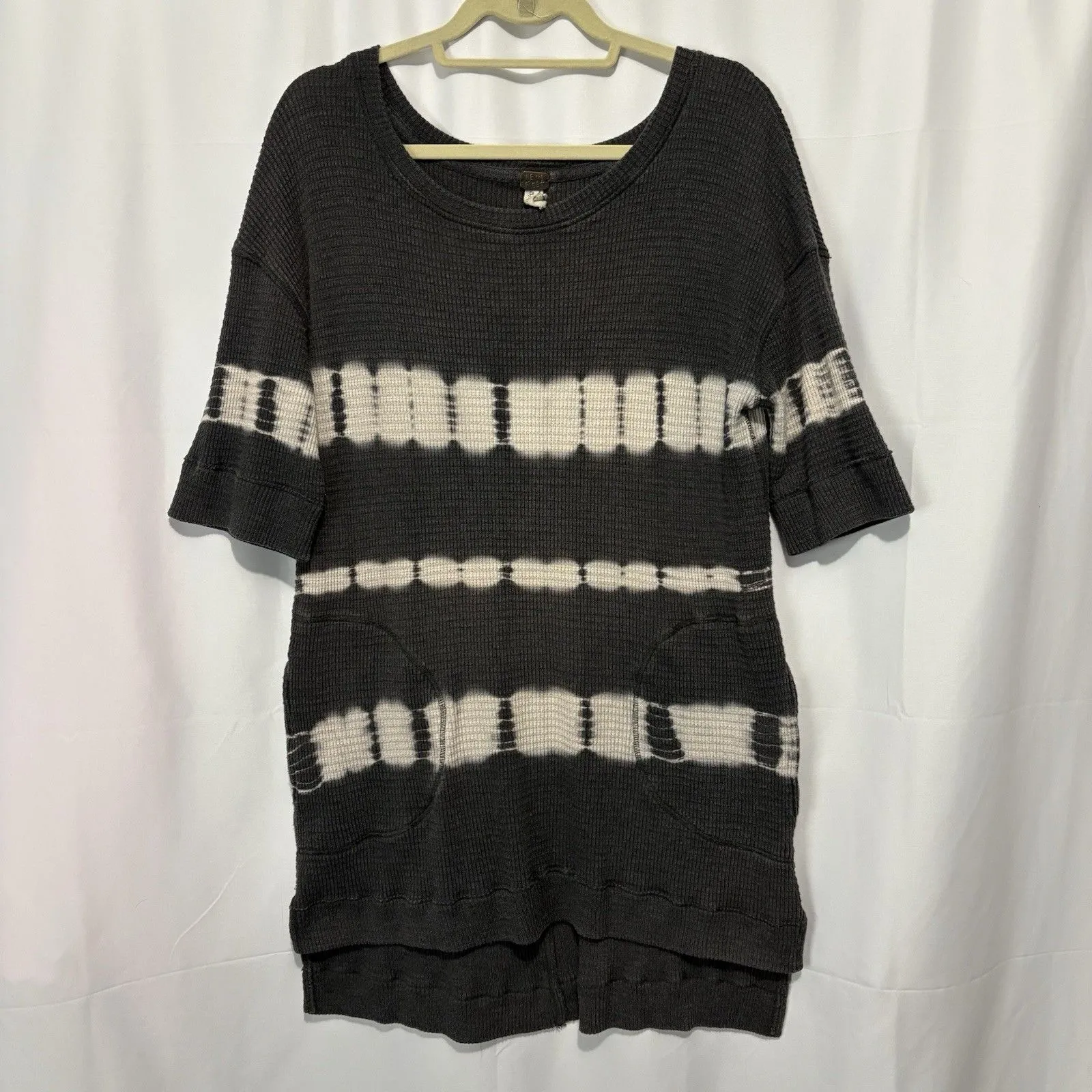 We the Free People Tunic Boho Grunge Canyon Wash Tie Dye Longline Pockets Small - Image 5