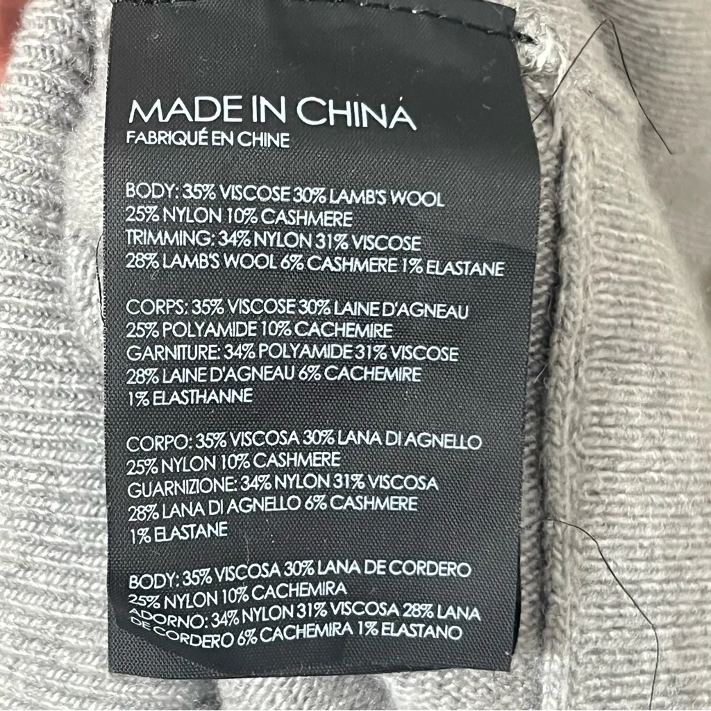 Club Monaco Cashmere/Wool blend Gray Sweater with Bow Detail Size Small - Image 7