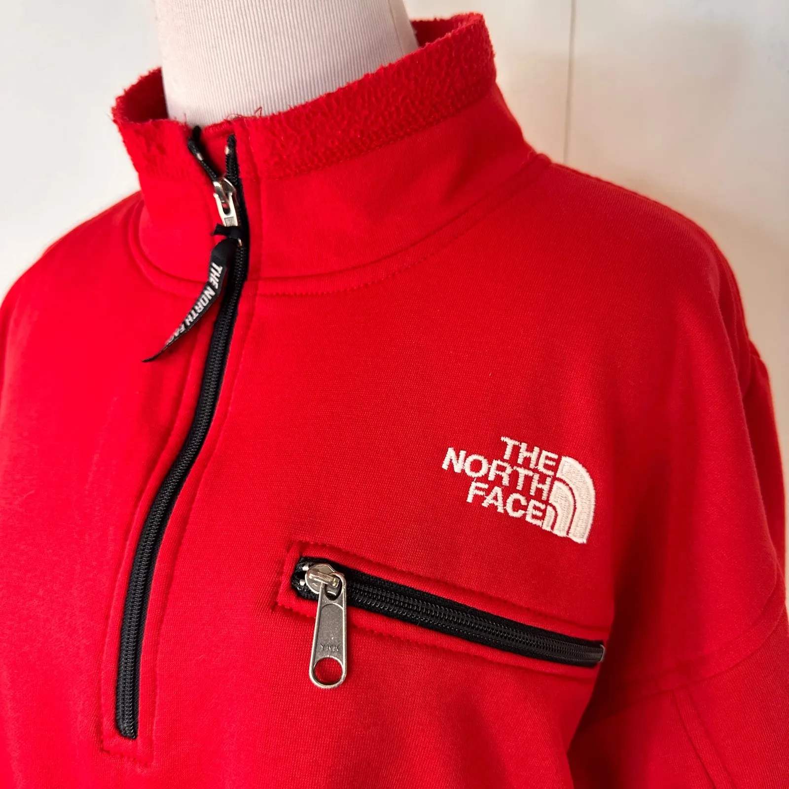 The North Face Women's Red Ultrawick Half Zip Fleece Pullover Size XL - Image 2