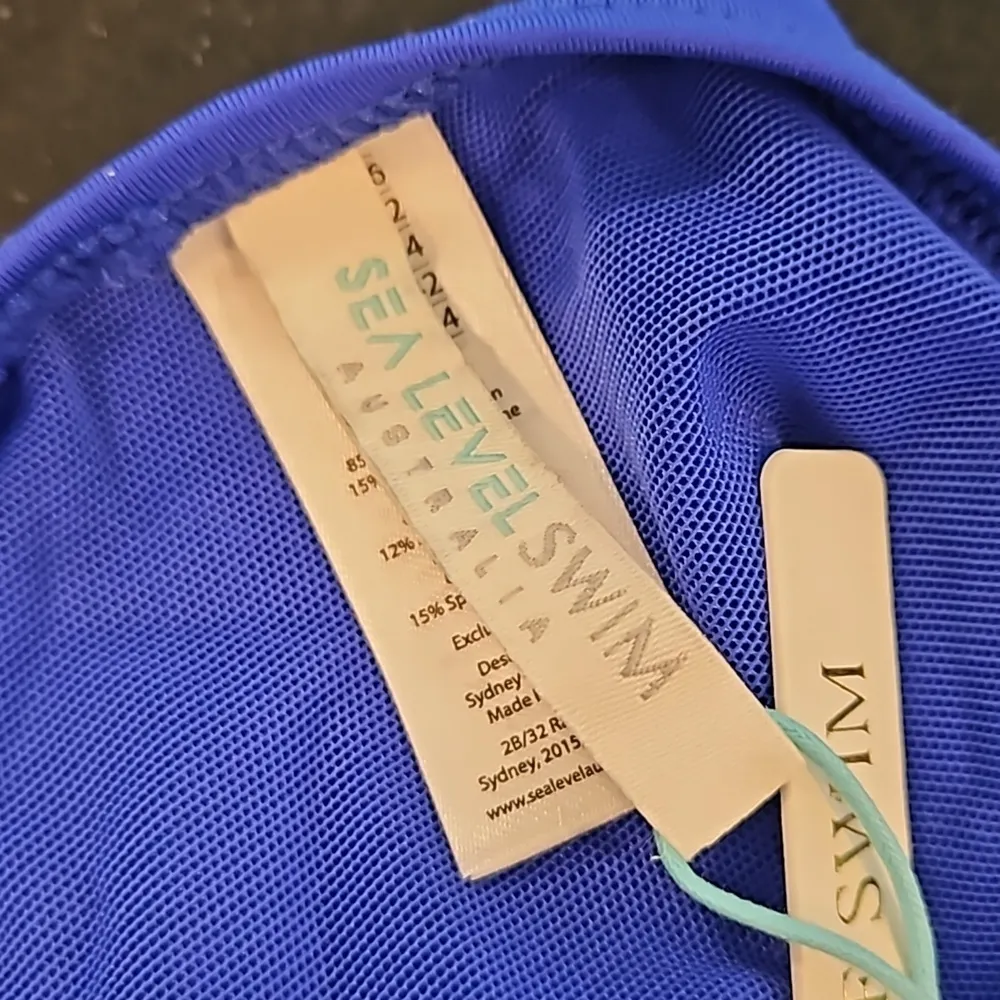 💕SEA LEVEL Eco Essentials Keyhole Halter One Piece Swimsuit Cobalt Blue 12 NWT - Image 12