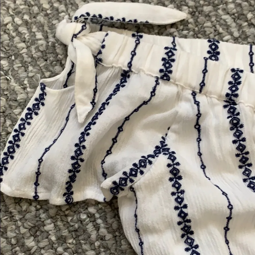 Vici White and Blue Striped Jumpsuit - Image 4