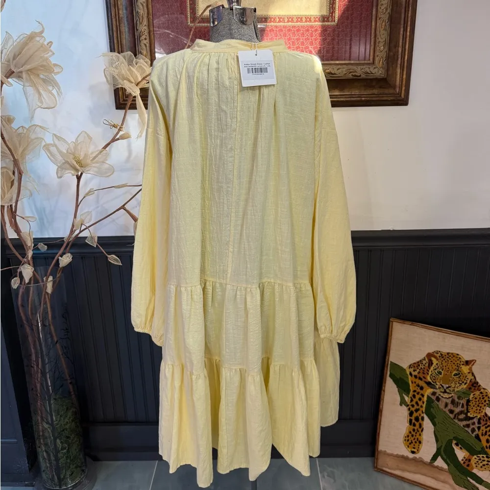 NWT The Lullaby Club Avalon Smock Tiered Dress in Lemon ~ Size L/XL 🧡🍄 Yellow - Image 5