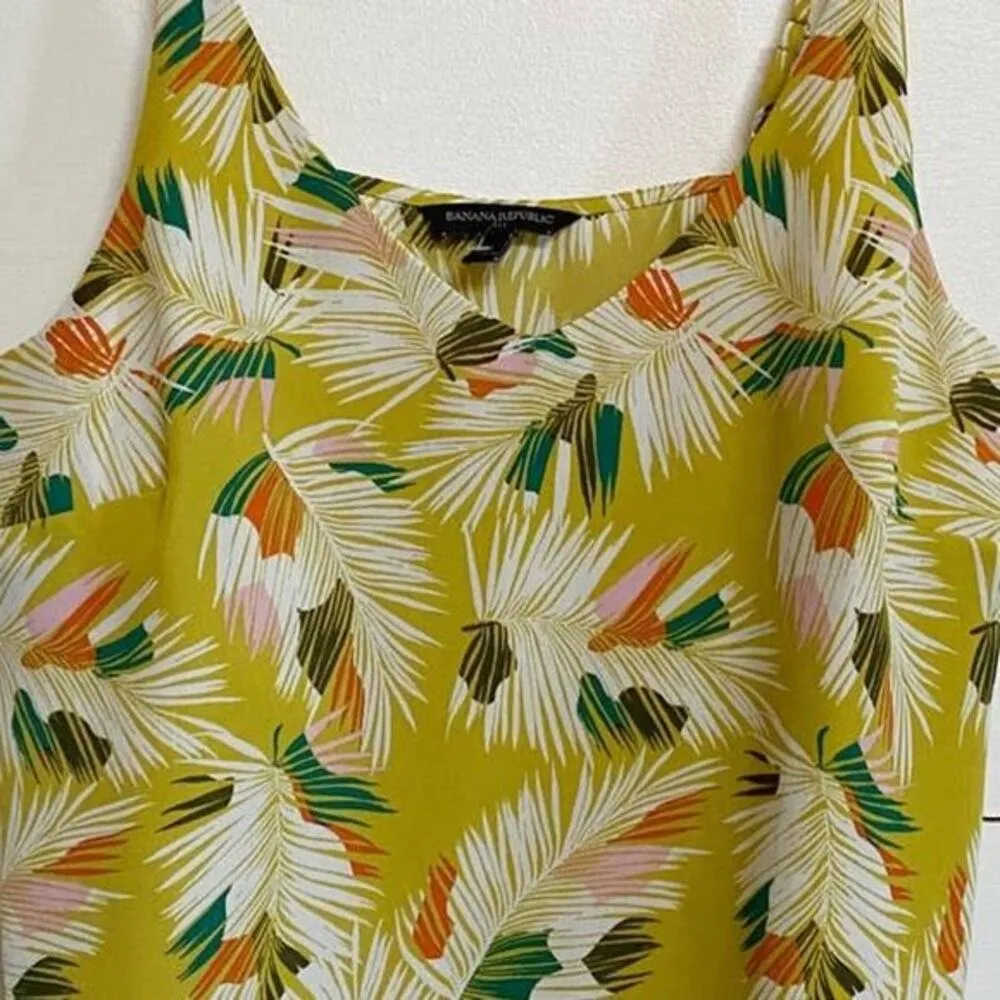 Banana Republic Tropical Feather Yellow tank Top S EUC - Image 11