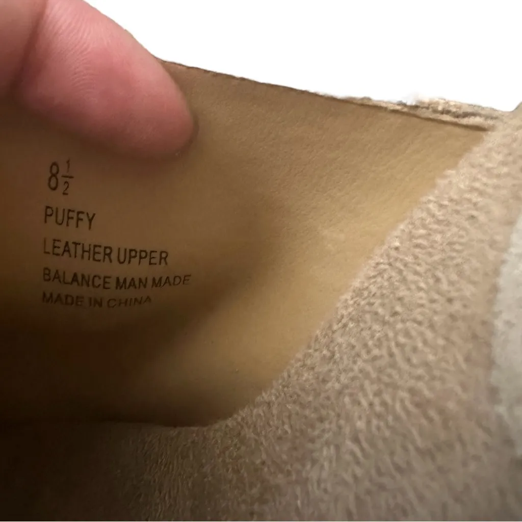 Vintage Y2K Ellemenno “Puffy” suede and rabbit fur platform mules Tan Size 8.5 - Image 5