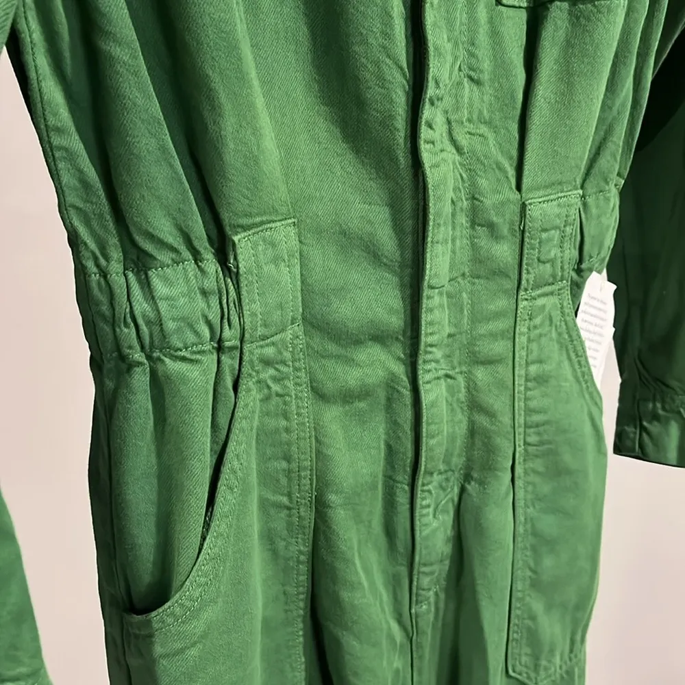 Anthropologie Etica NWT Kingsley Utility Jumpsuit Juniper Green Denim - XS - Image 7