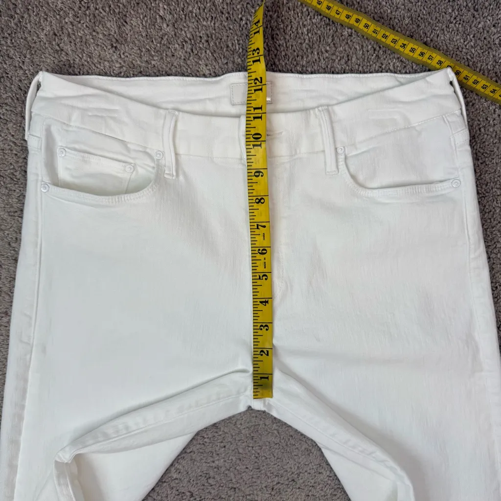 Mother Lil’ Roller‎ Fray Wide Leg Jeans Fairest Of Them All White 32 Petite Size undefined - Image 11