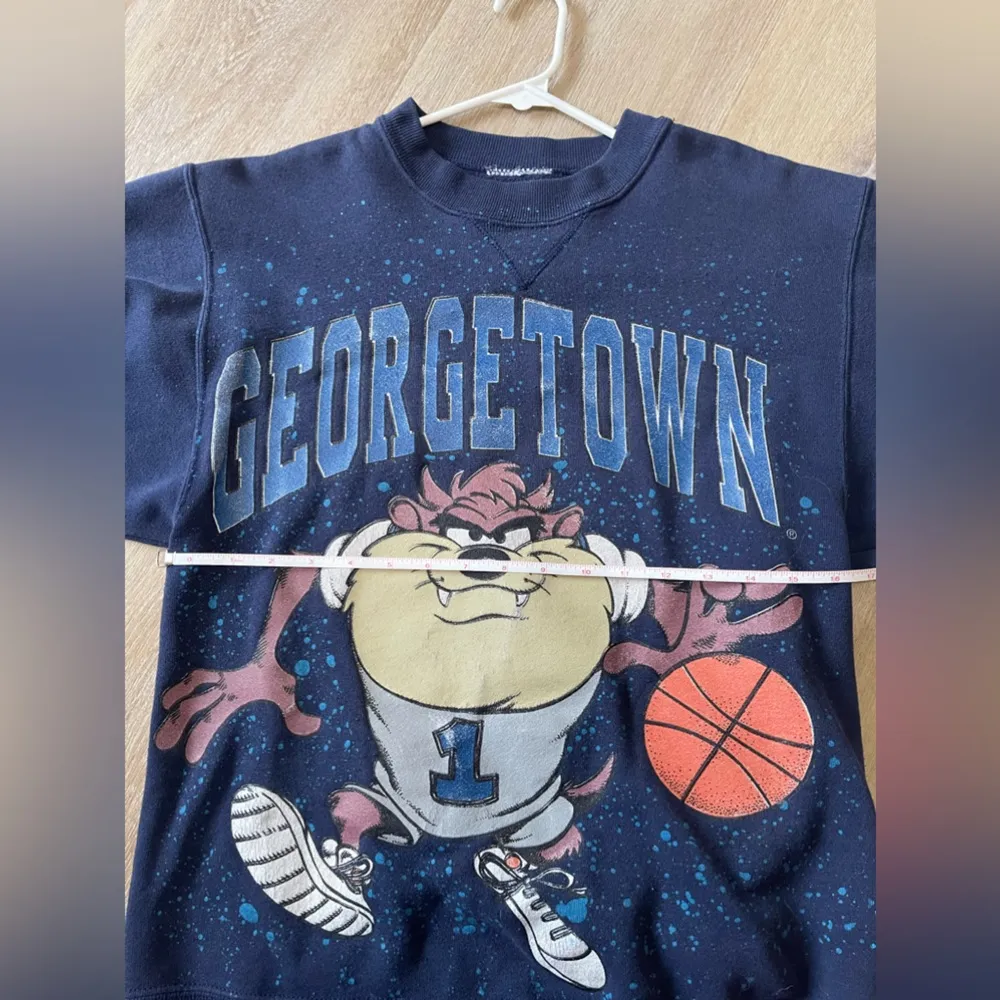 Vintage Georgetown Taz Crew Neck Blue Size XS - Image 4