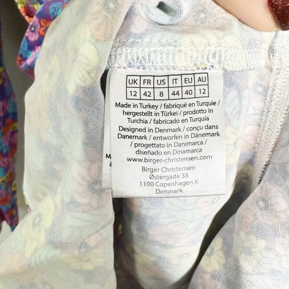 ROTATE Birger Christensen Womens Shelly Puff Sleeve Mini Dress Multicolor Size 8 - Image 8