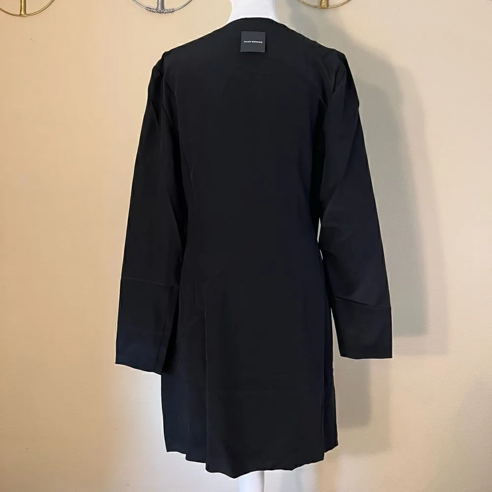 NWT! Club Monaco Black Silk Side Drape Mini Dress Size 6 - Image 4