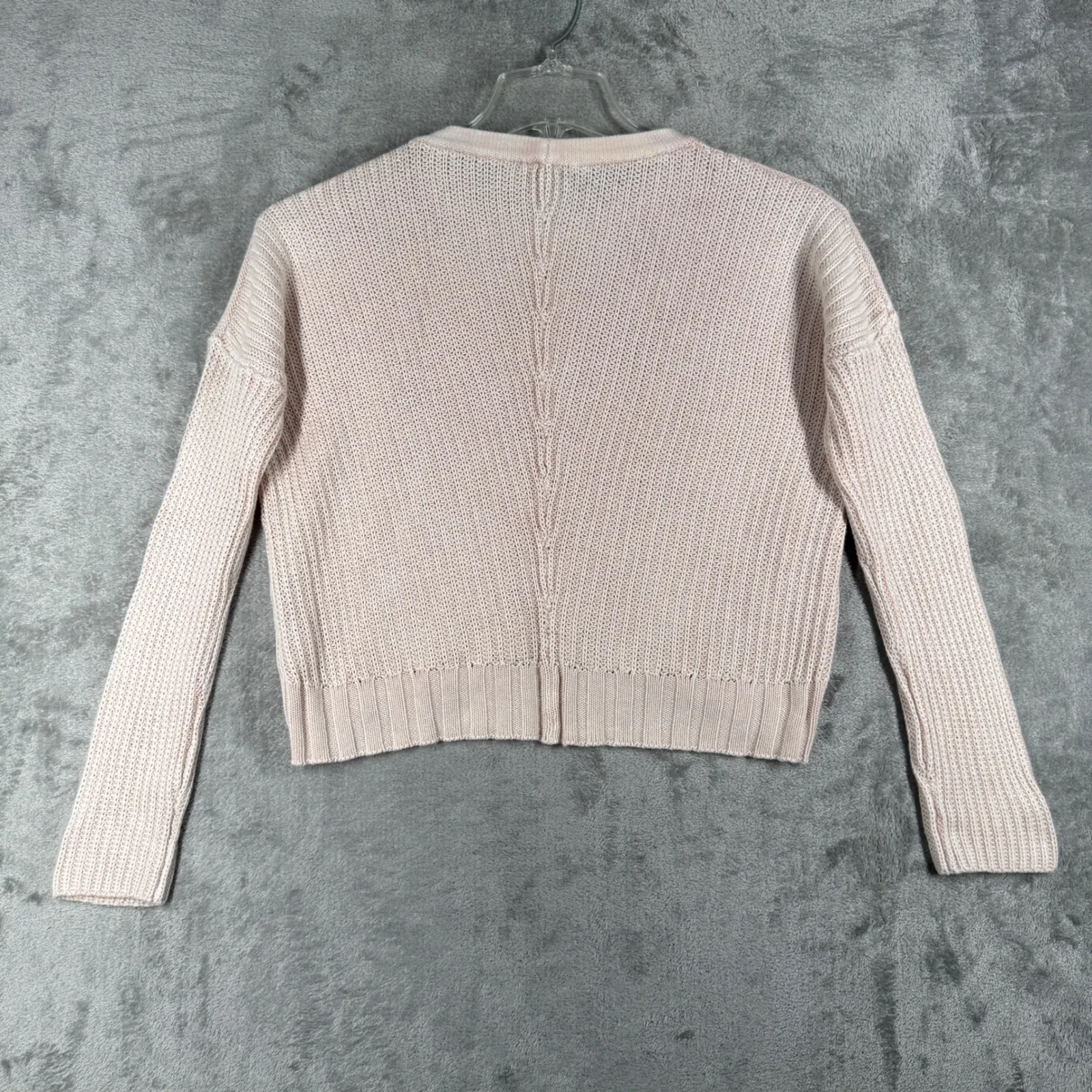 Rails Elsa Sweater Cropped Crewneck Pullover Lightweight Blush Pink Casual XS - Image 3