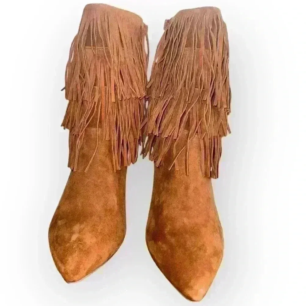 Myrakle Fringed Pointed Toe Boot - Women | Color: Brown | Size: 8.5 - Image 4