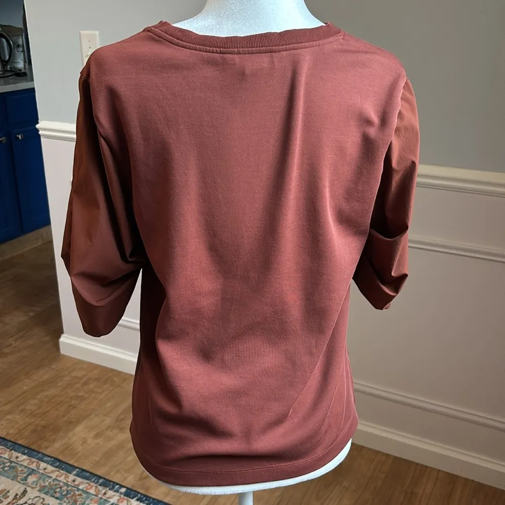 Athleta Harlow Hybrid T-Shirt Puff Sleeves High Low Hem Oversized Sz XS - Image 6