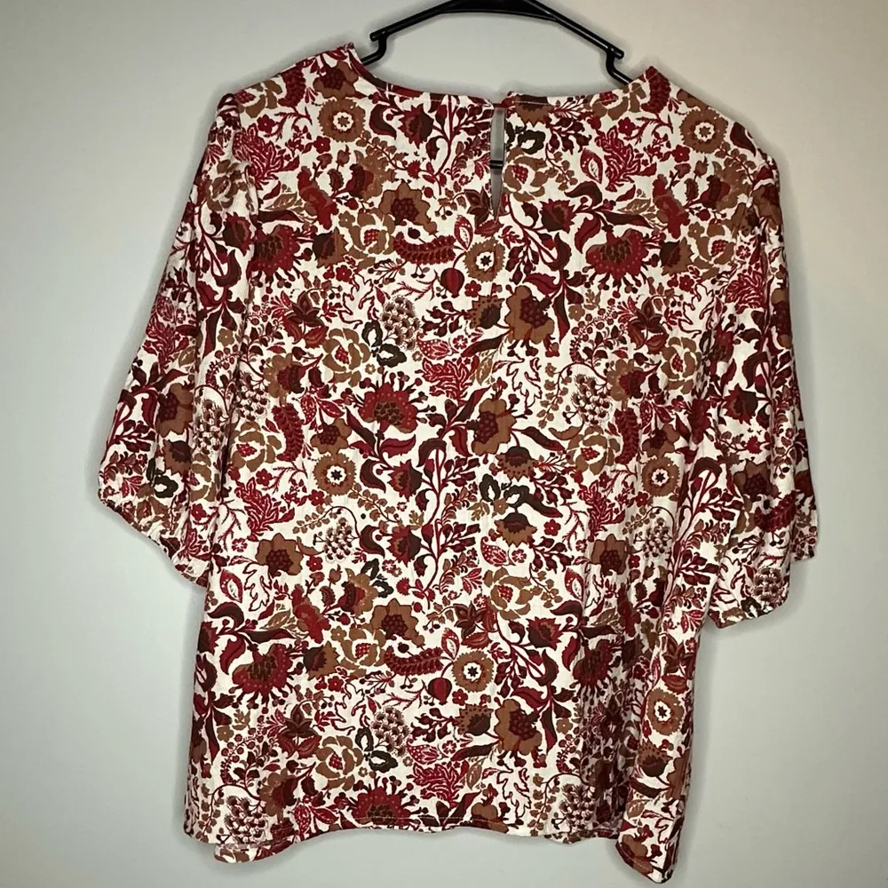 NEW Sam Edelman Dakota Shirred Puff Sleeve Top Seed Pearl Bouquet Women’s XL - Image 10