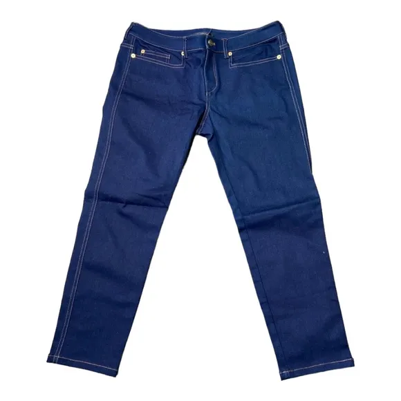 St. John Women’s Jennifer Dark Washed High Waisted Denim Jeans Size 6 - Image 1