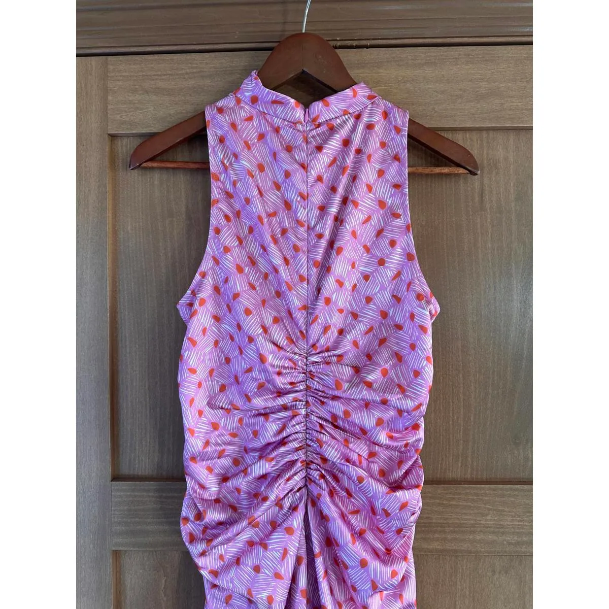 NWT Parker The Ayla Ruched Mock-Neck Satin Midi Dress in Cashmere Rose Women’s 8 - Image 12