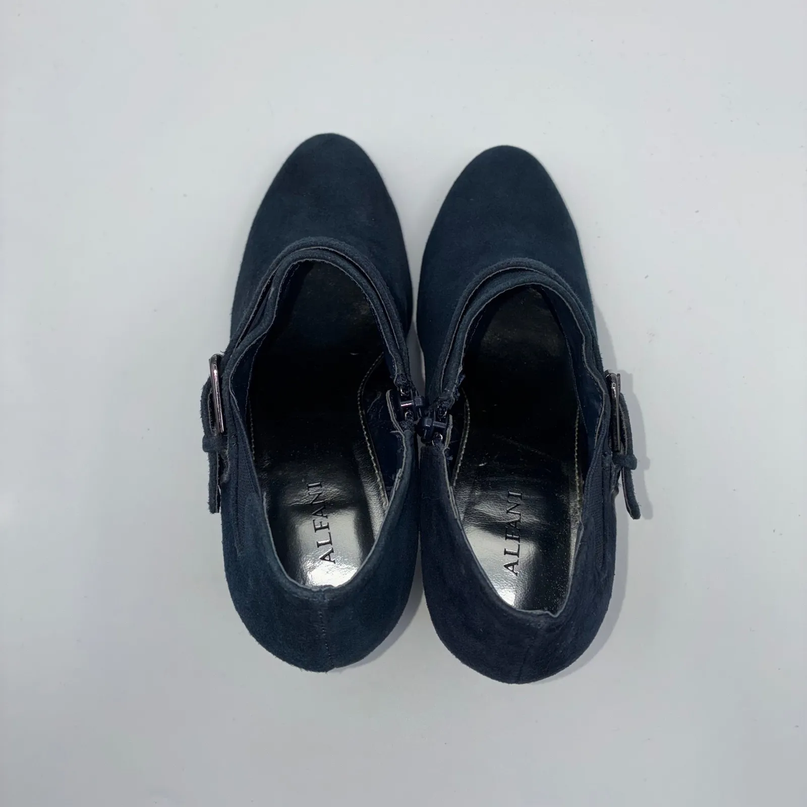 Alfani Womens Shirlee Navy Blue Suede Buckle Ankle Boots 6M Western Boho Casual - Image 5