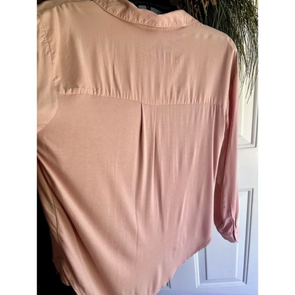 A New Day Hi-low Pink/Blush/Mauve Long Sleeve Button Up Blouse/Top/Shirt Size L - Image 10