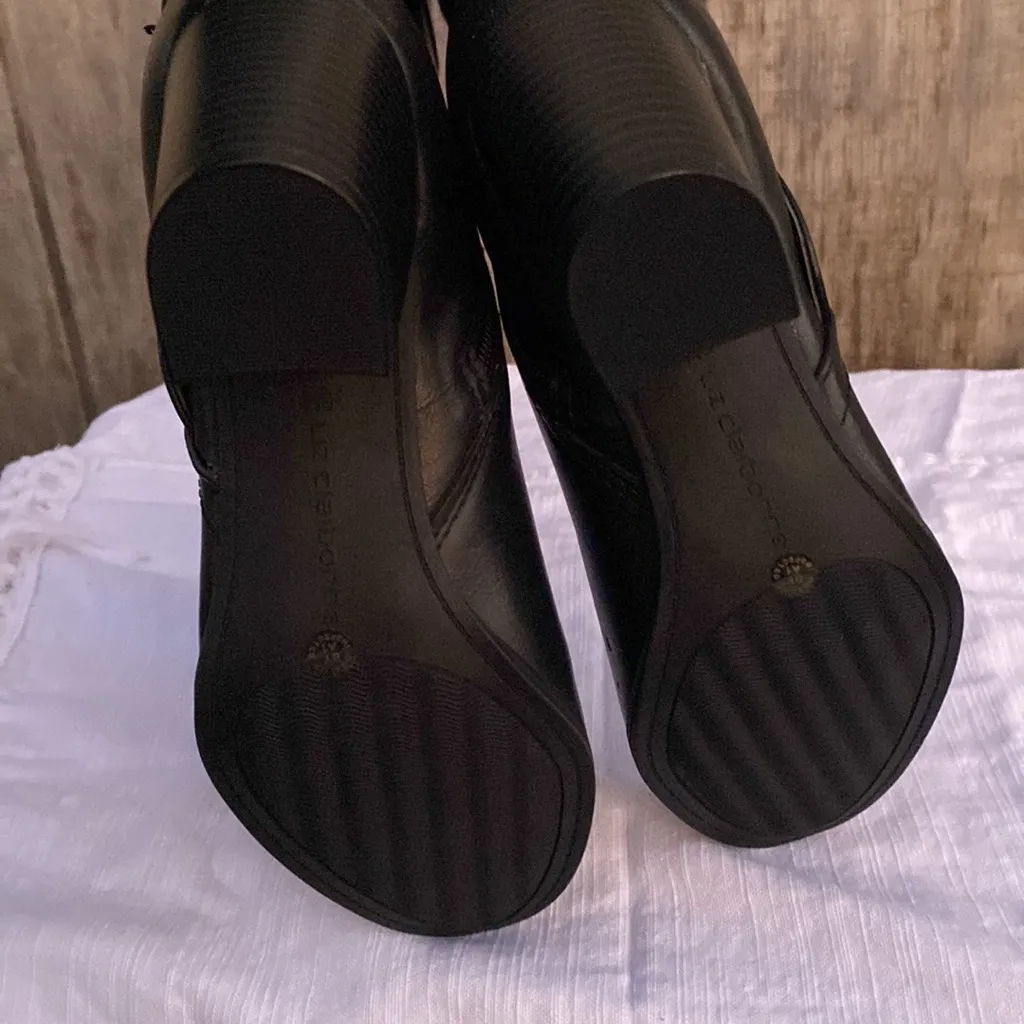 Liz Claiborne Black Knee High Boots with Block Heel Size 6 New In Box - Image 10