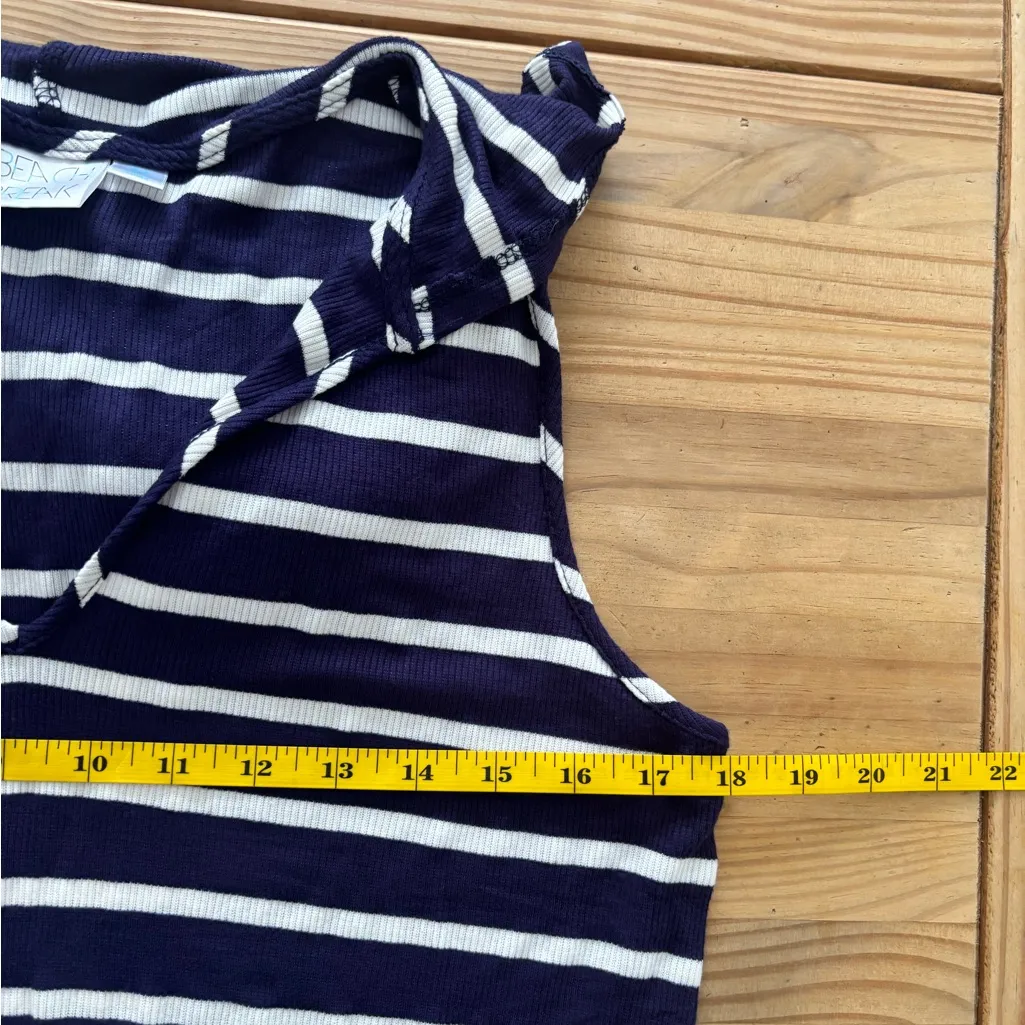 Blue and White Nautical Stripe Swim Coverup Size M - Image 9