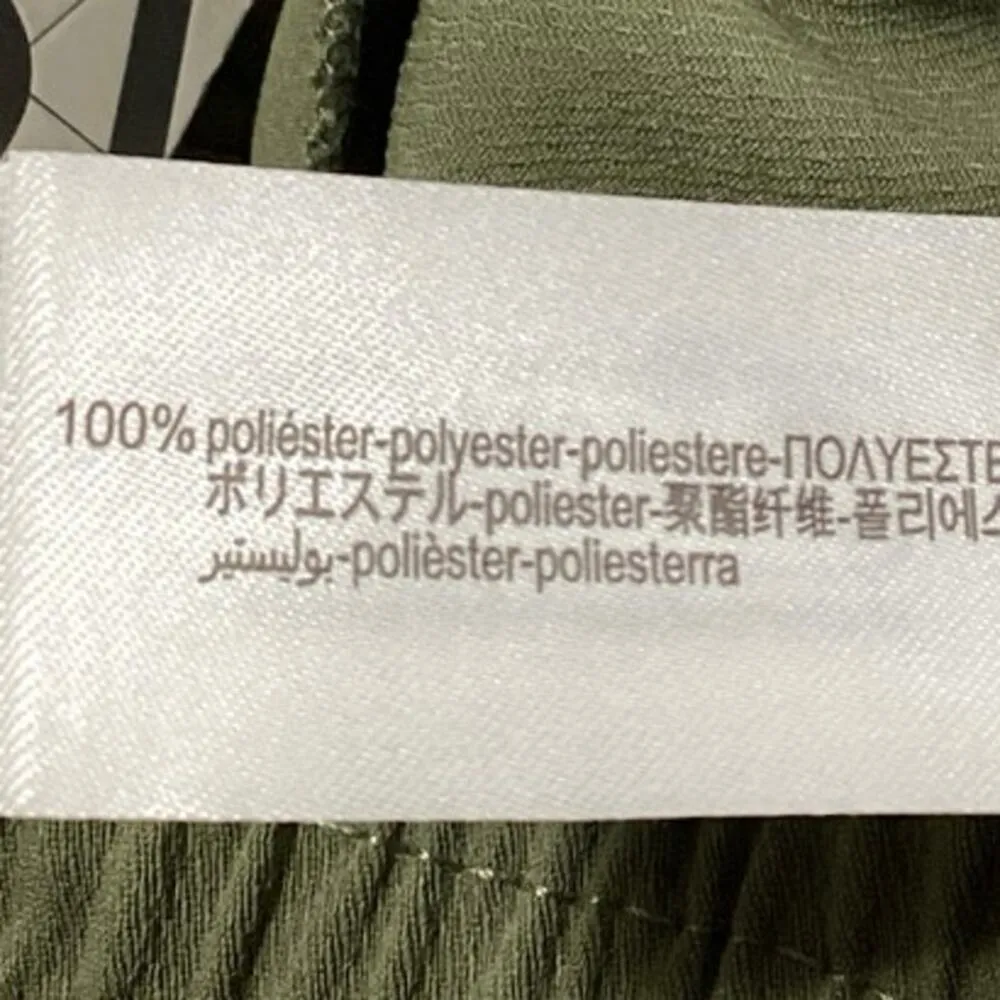 NEW Zara Womens Green Drawstring Pleated High Rise Cropped Trouser Pants Size XS - Image 5