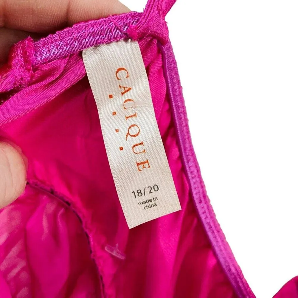 Lane Bryant Cacique Pink Satin Sheer Babydoll Negligee Womens 18/20 - Image 7