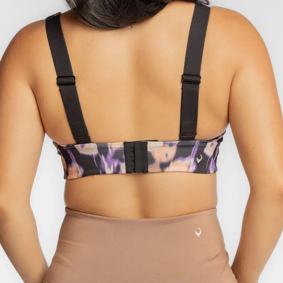 Handful Off The Hook Bra in Blossom Padded Sports Bra w/Adjustable Straps NWT Purple Size L - Image 2