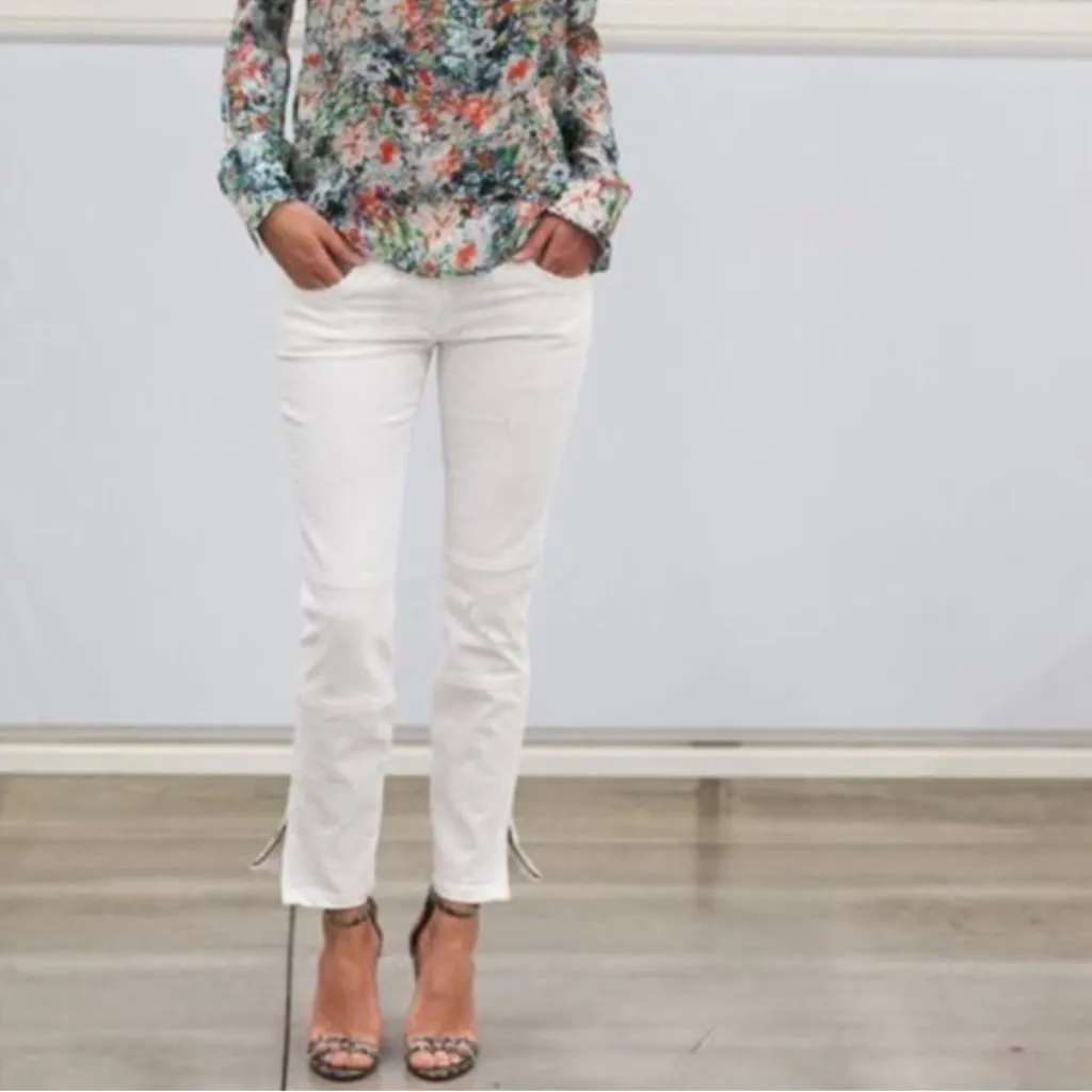 Emerson Fry New York Mick Ankle Zip Jeans in White Size 8 - Image 5