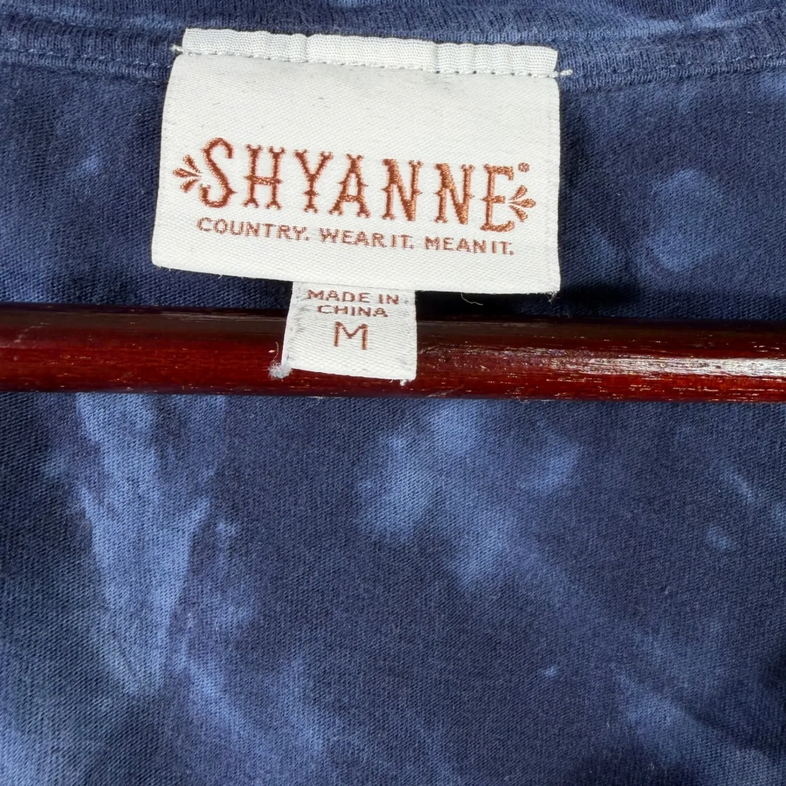 Shyanne Tie-Dye Fringe Tank Top Blue & White Western Boho 100% Cotton Size M - Image 2