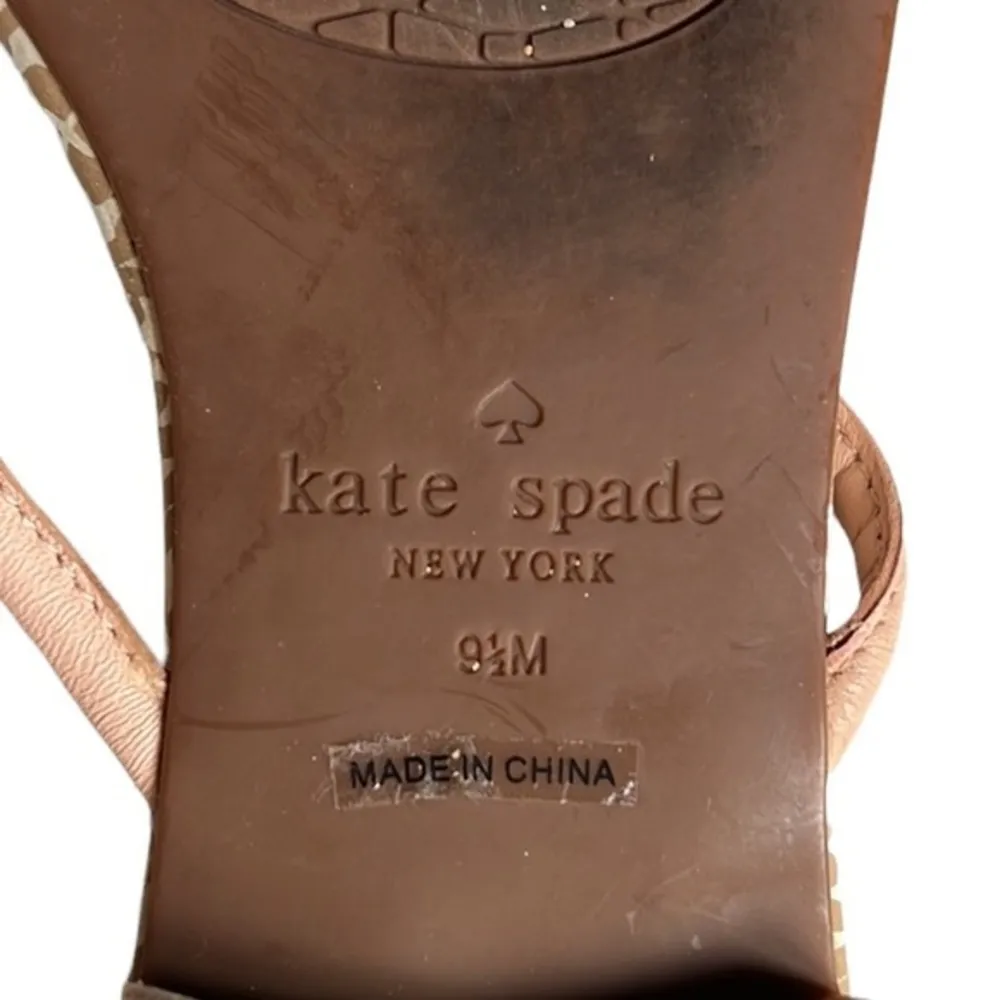 Kate Spade Sandal Mystic Bow Blush Pink Gold Accent Flip Flop - Image 9