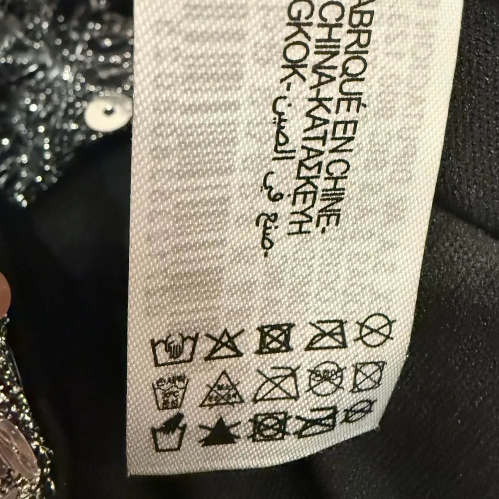 ZARA Silver Draped Sequin Mini Dress – Size Small – NWT - Image 8