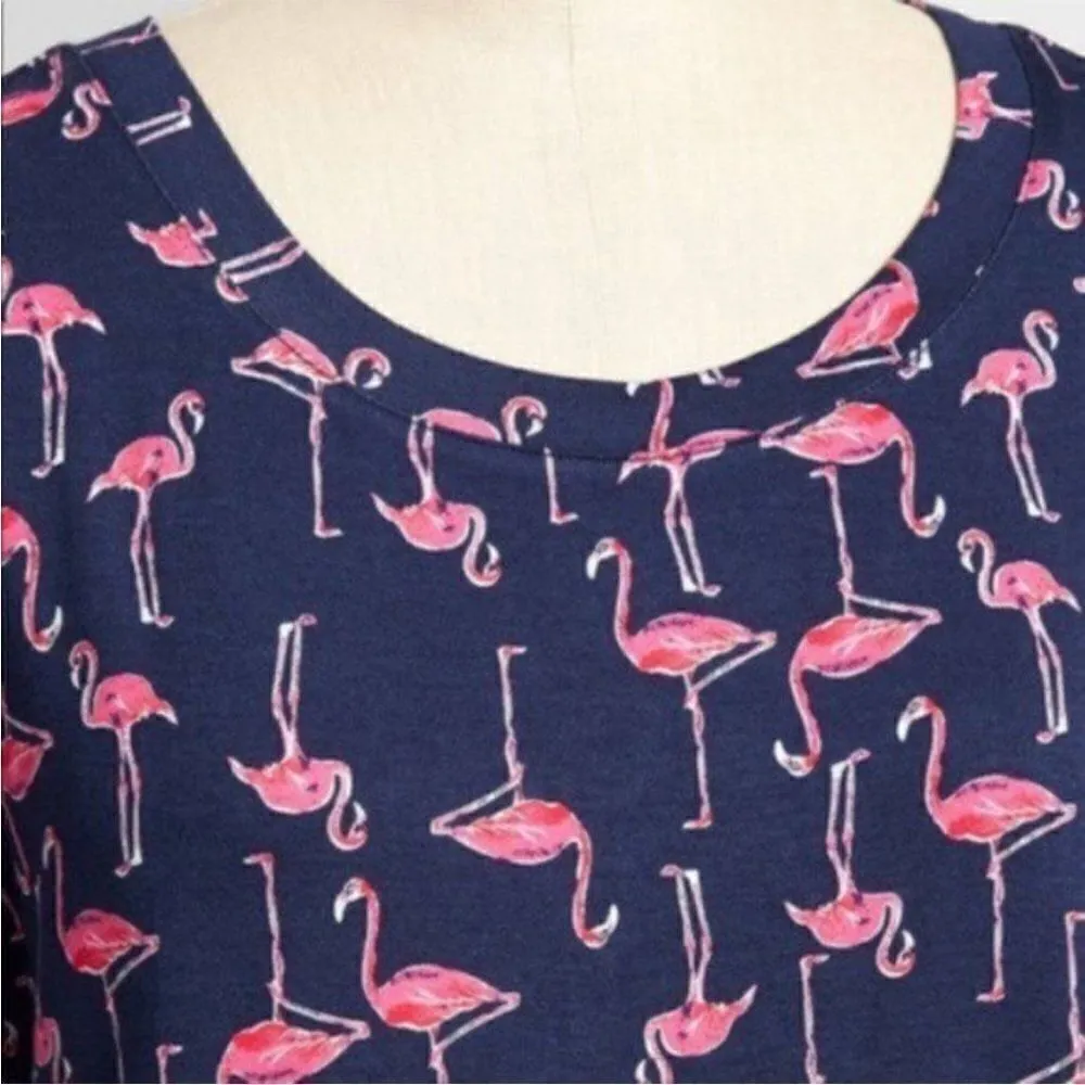 Modcloth Short Sleeve Instant Fit Relaxed Fit Tshirt Flaming Print Navy S NWT - Image 6