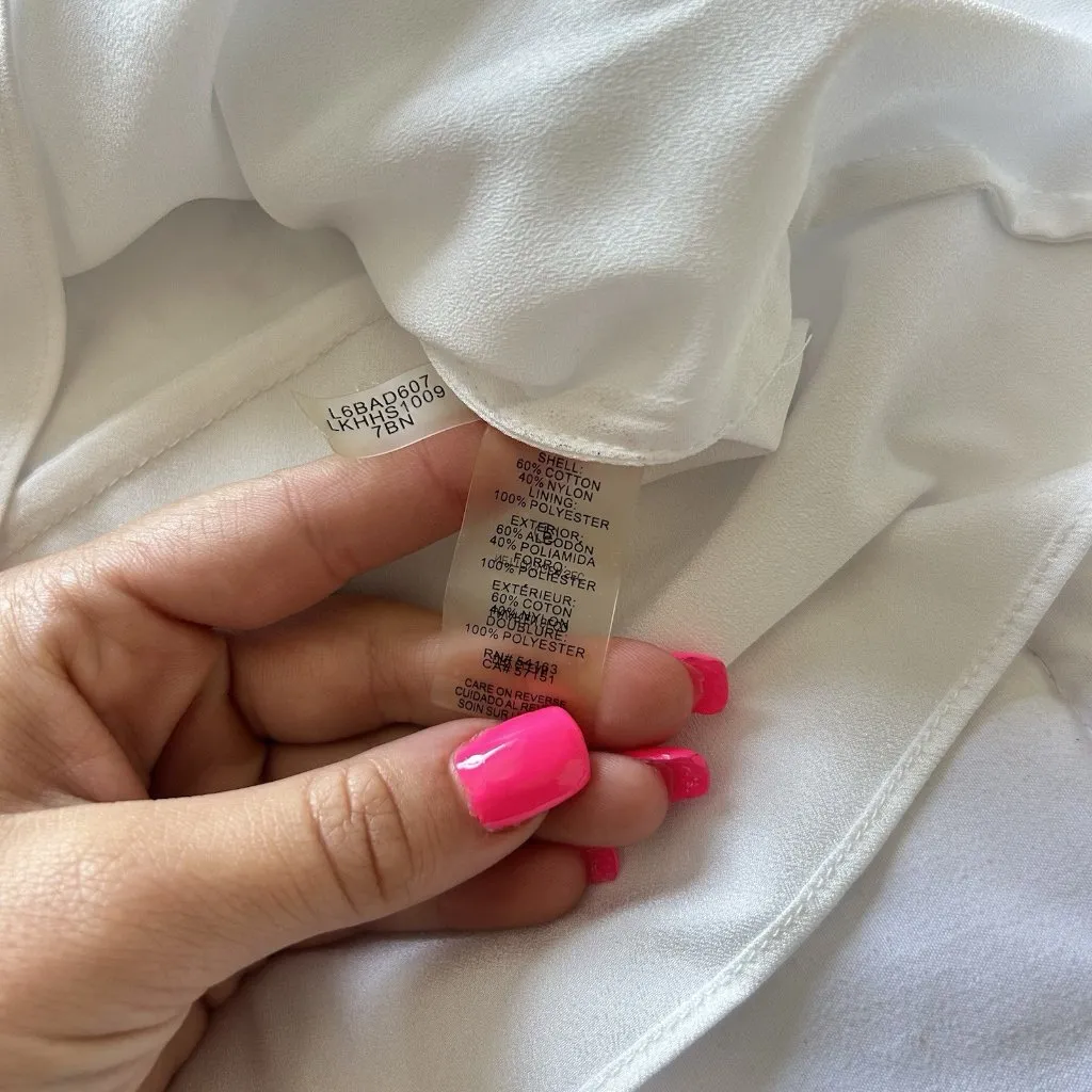 Karl Lagerfeld White Lace Sleeveless Tank Top Womens Small Zipper High Neck - Image 5