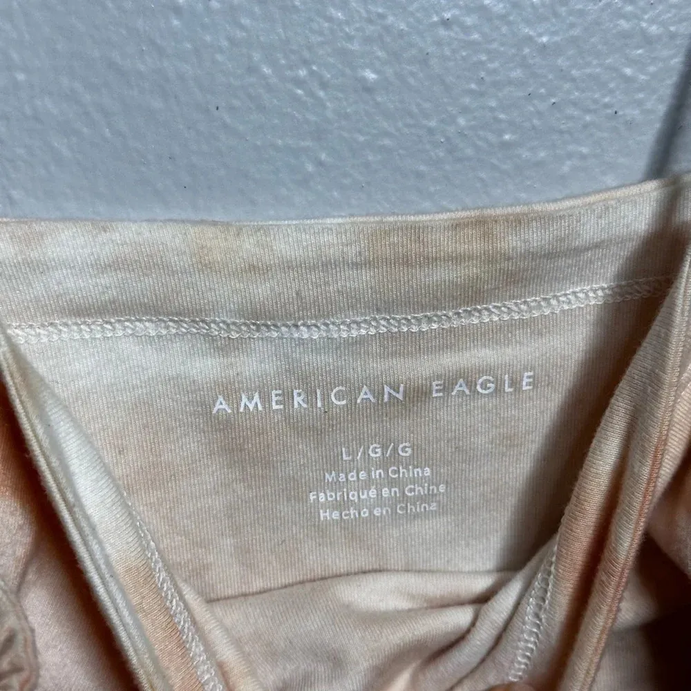 American Eagle Women Orange Tie Dye Crop Top Size Large. - Image 4