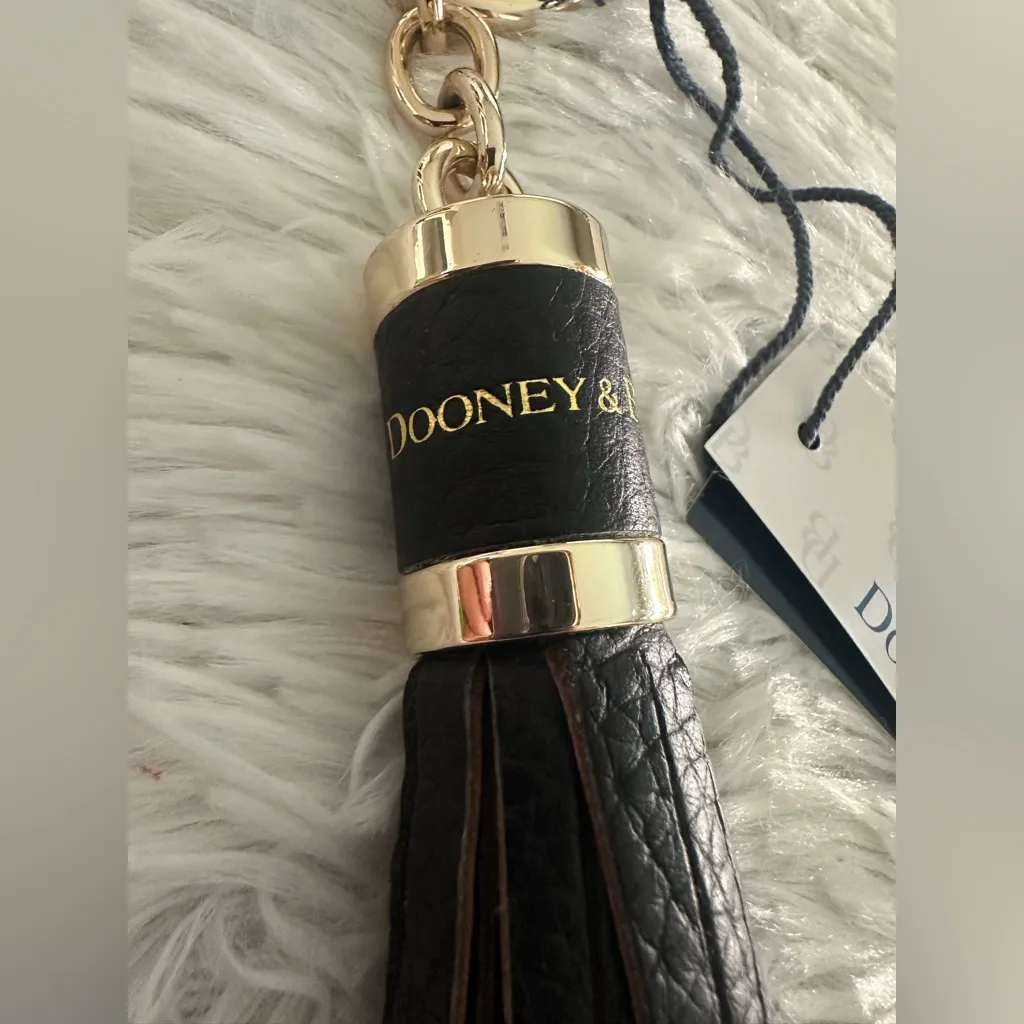 Dooney & Bourke Sammi Pebble Leather Black‎ Tassel Bag Charm NWT - Image 2