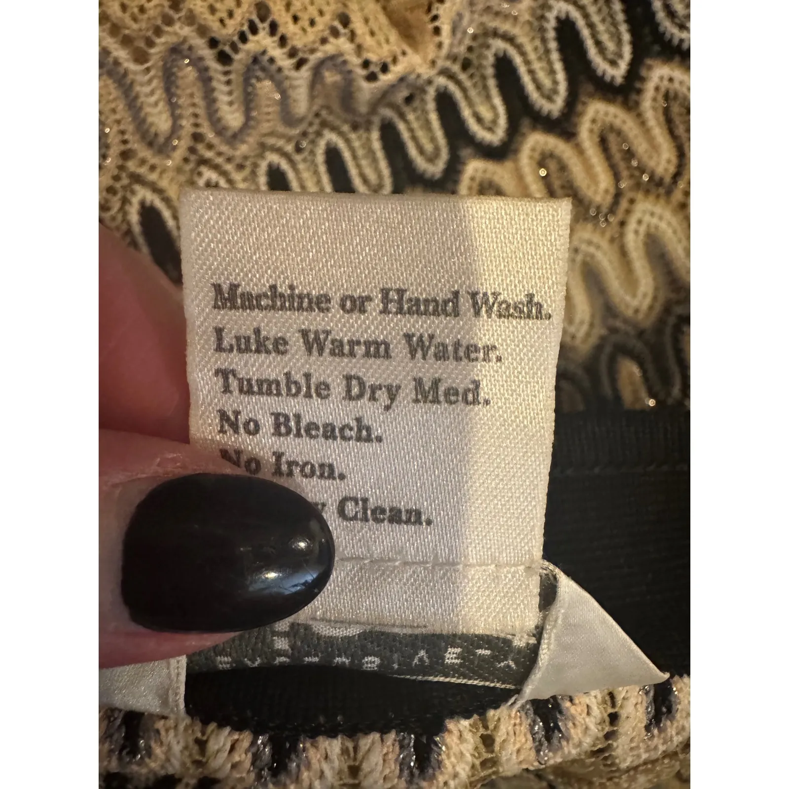 Misook Sweater Women XS Black Tan Knit Geometric Sparkle Open Long Line Cardigan - Image 9