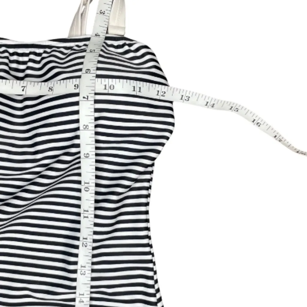 Women's Stripe Slimming Bandeau One-Piece Adjustable Strap Swimsuit 8 NWOT - Image 7