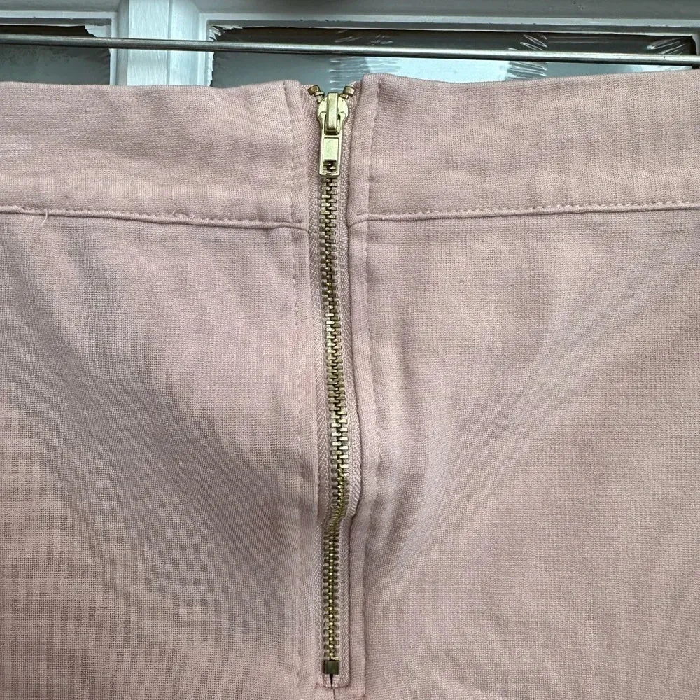 Haute Monde Blush Pink Stretchy Floral Roses Embossed Embroidered Skirt Size XL - Image 3