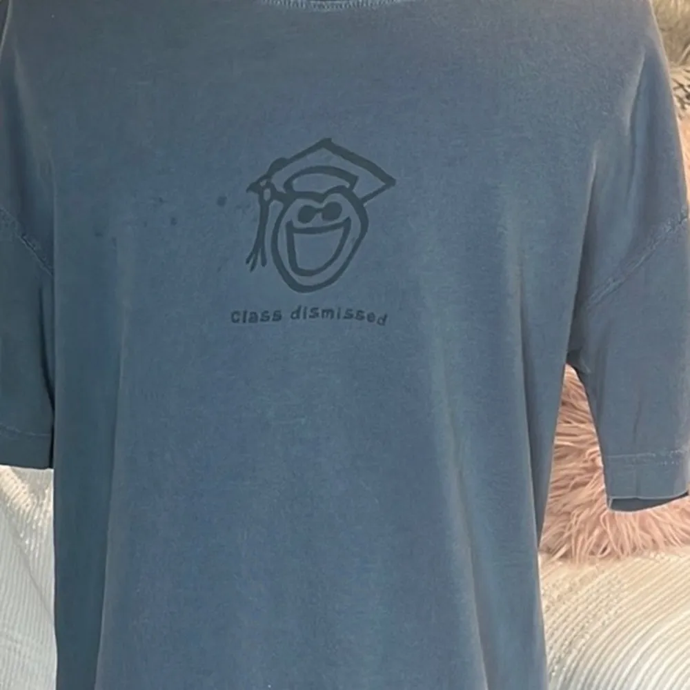 Life is Good Tee Graduate Short Sleeve Shirt Blue Cotton Womens Men Small - Image 3