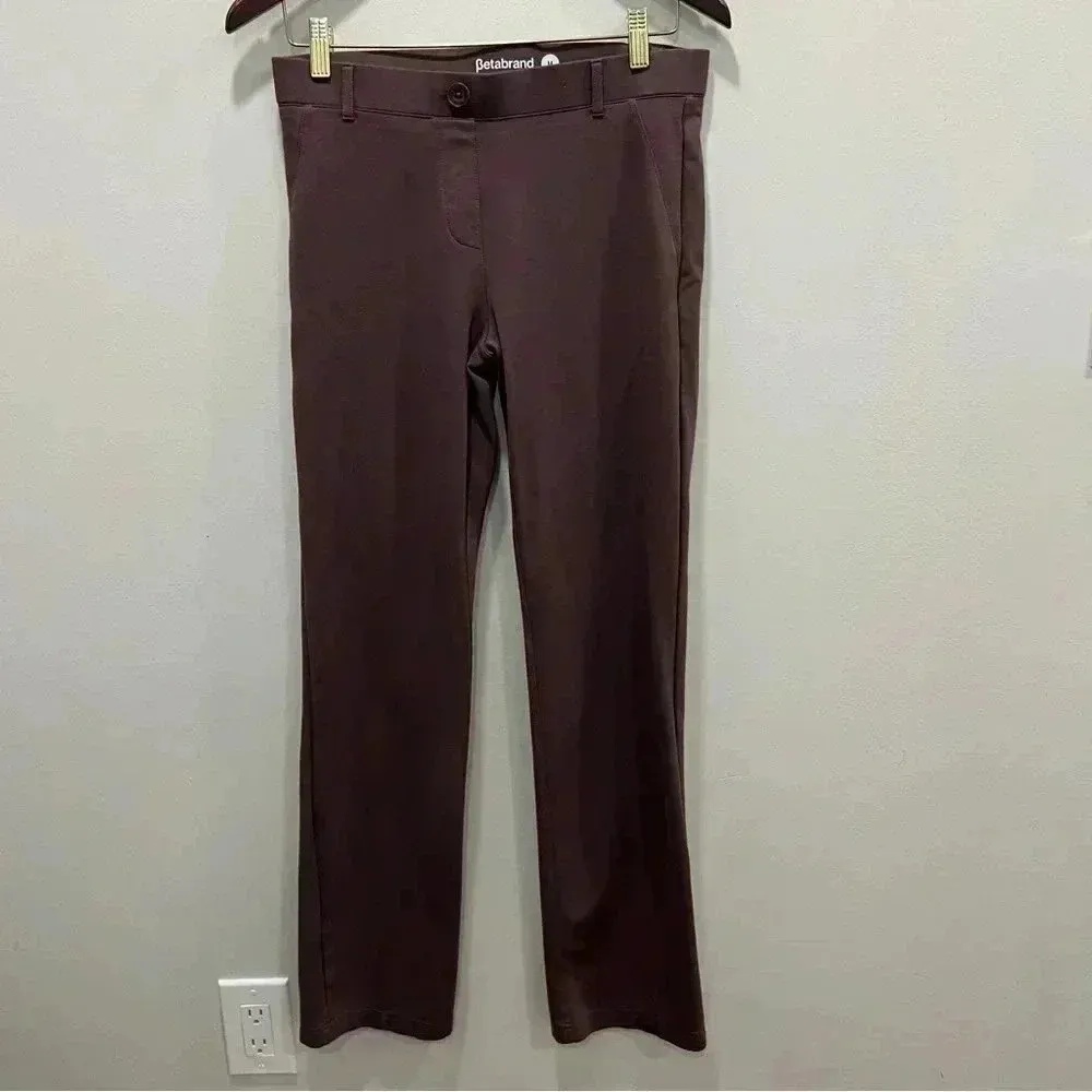 Betabrand Boot Cut Two-Pocket Dress Pant Yoga Pants in Auburn Brown M - Image 4