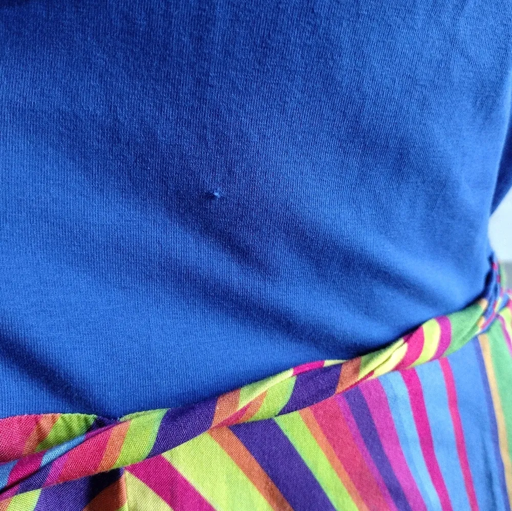 Modcloth Blue Vneck rainbow belted dress - Image 2