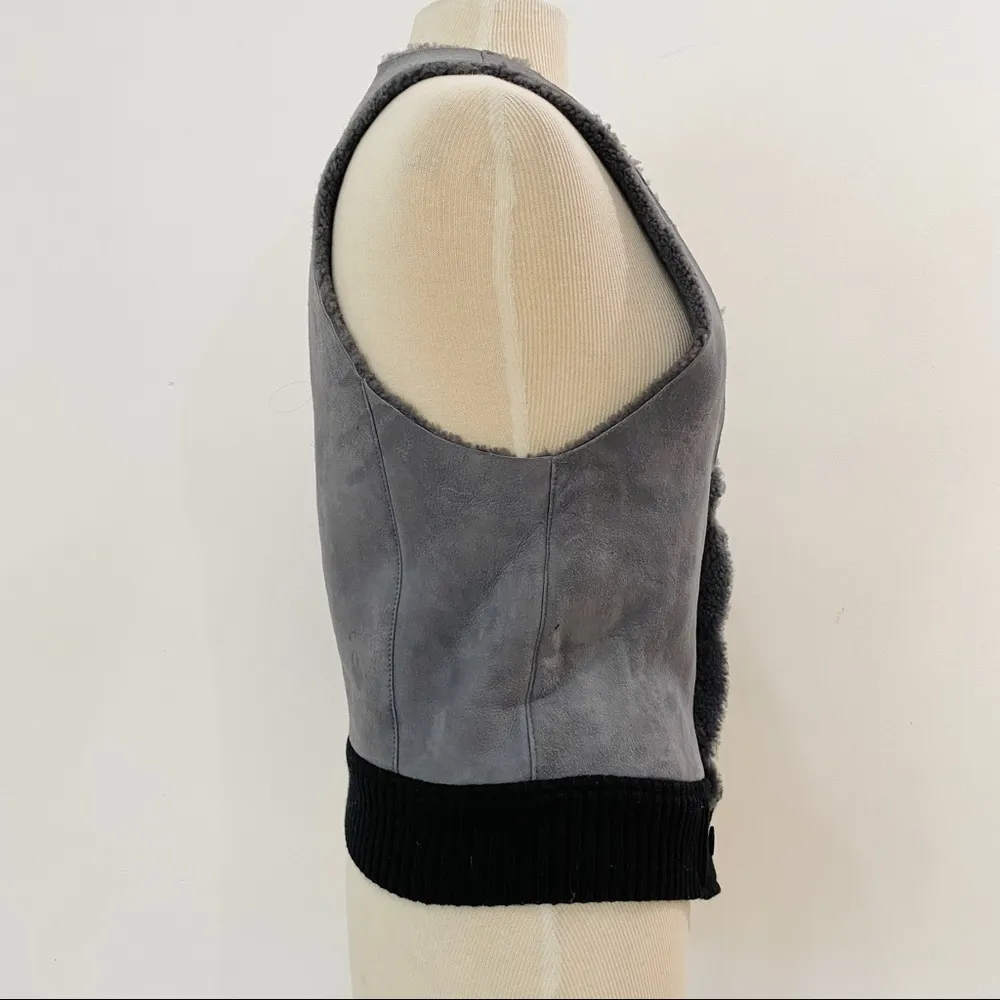 Suede shearling vest Gray Size undefined - Image 4