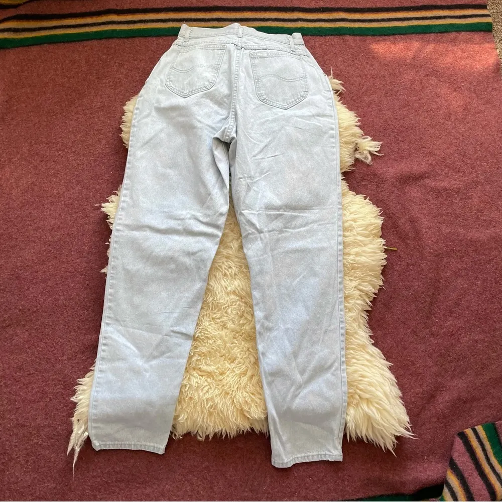 Vintage Lee pleated union made light wash mom jeans 27 tall - Image 2